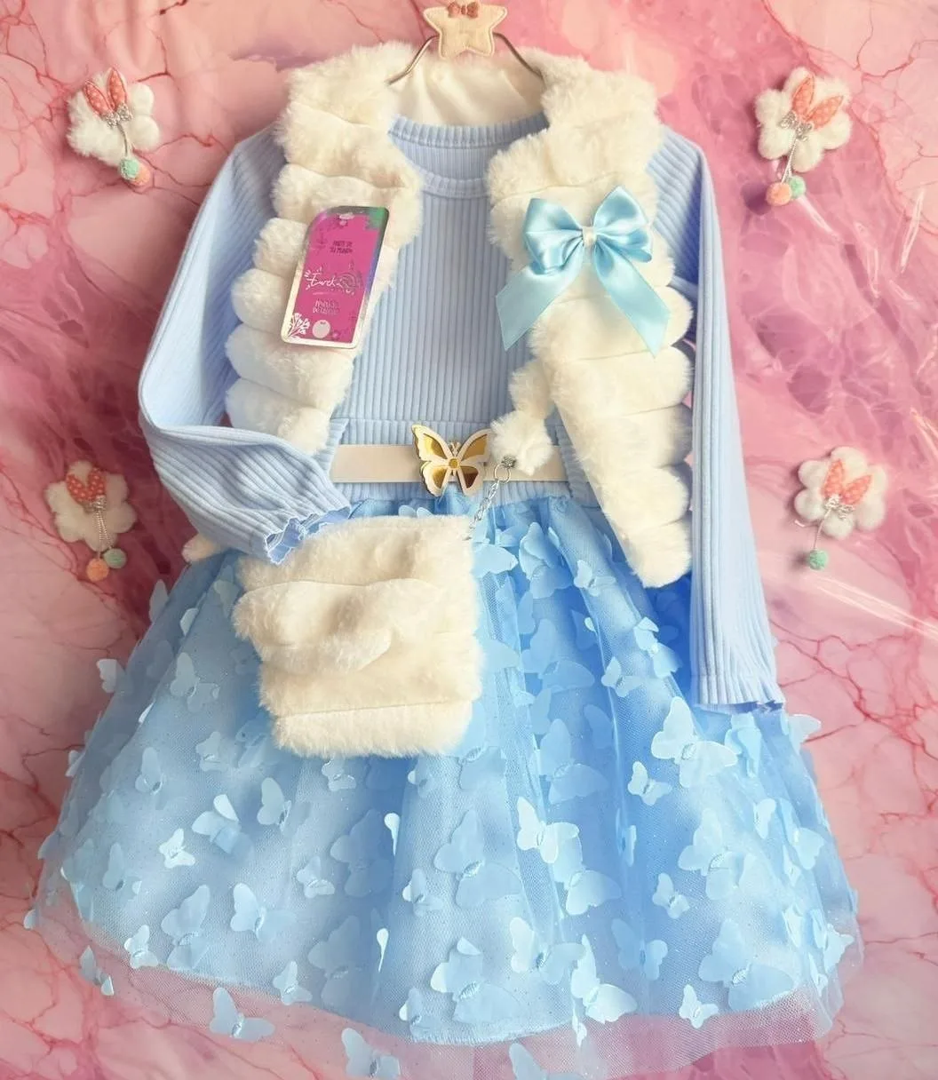 ✨🦋 ¡Hermosos conjuntos de vestido en tull 3D para niñas! 💖 imagen 6