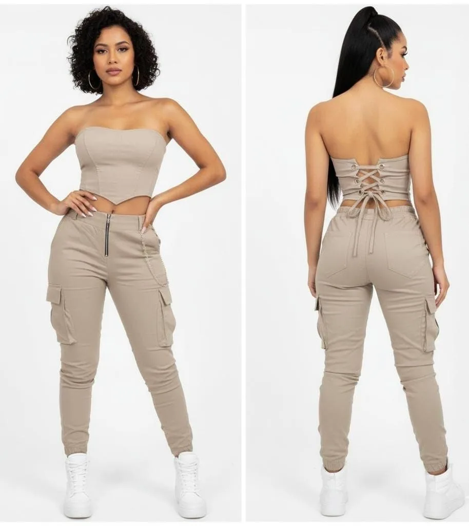 ✨🔥 Conjunto Corset + Pantalón en Bengalina Licrada 🔥✨ imagen 4
